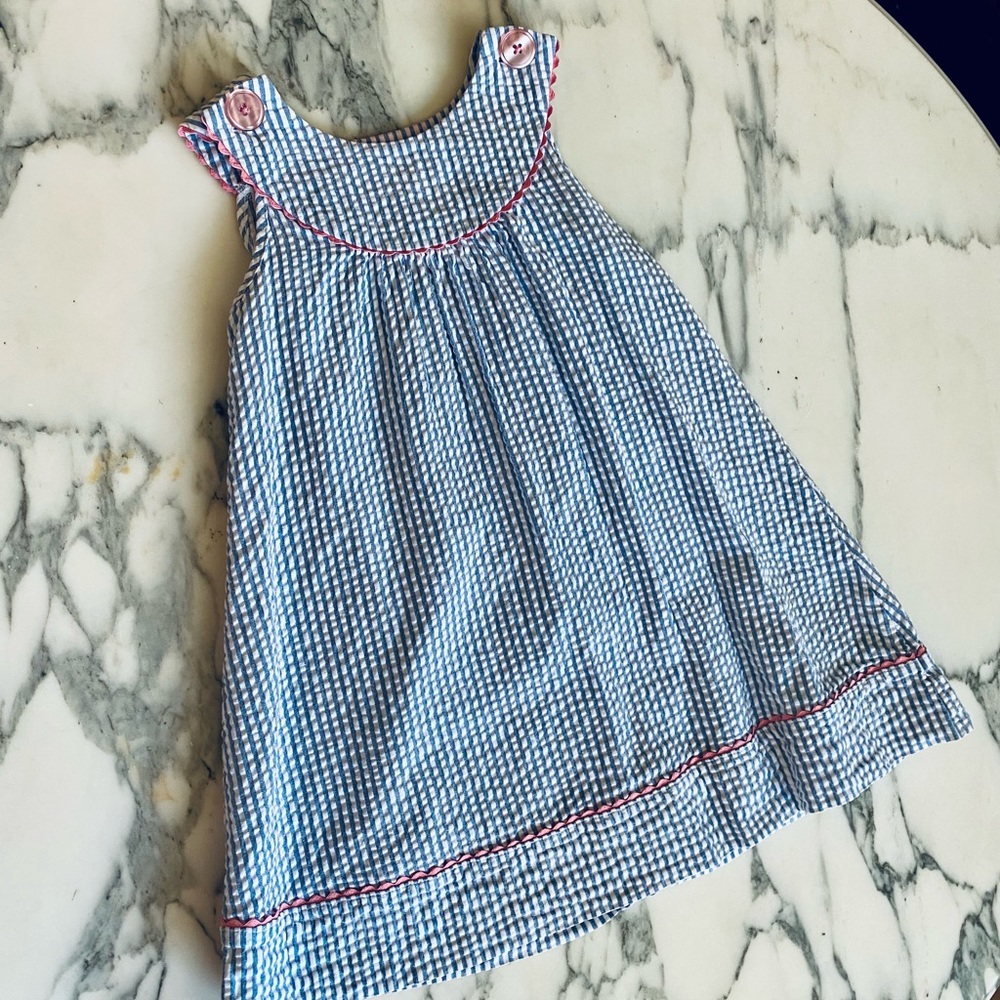 Toddler Girls J. Khaki Searsucker Dress - Picture 5 of 5